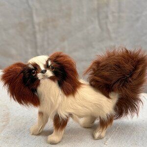 Antique Dog Real Fur King Charles Spaniel, Japanese Chin, Pekingese, Papillion